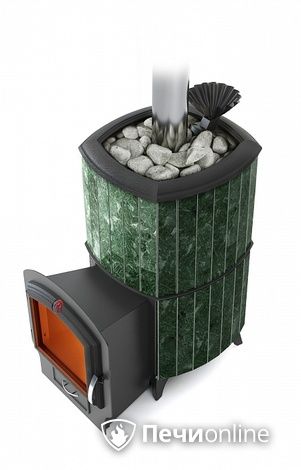 Дровяная банная печь TMF Альфа Гардарика Лайт Inox ЧДБСЭ ЗК серпентинит в Красноярске